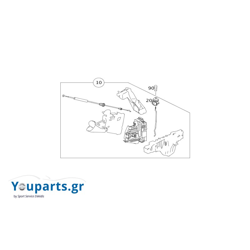 Κλειδαριά πόρτας οδηγού γνήσια Mercedes-Benz A-CLASS W169 A1697203535