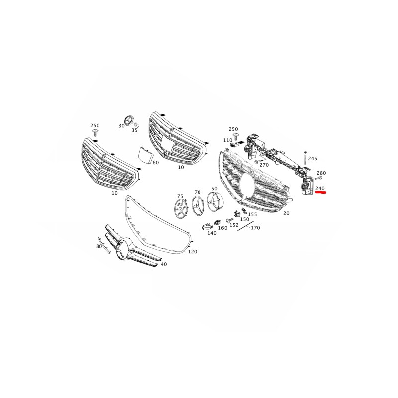 Front grille support beam Mercedes-Benz A2128801403 E-CLASS W212