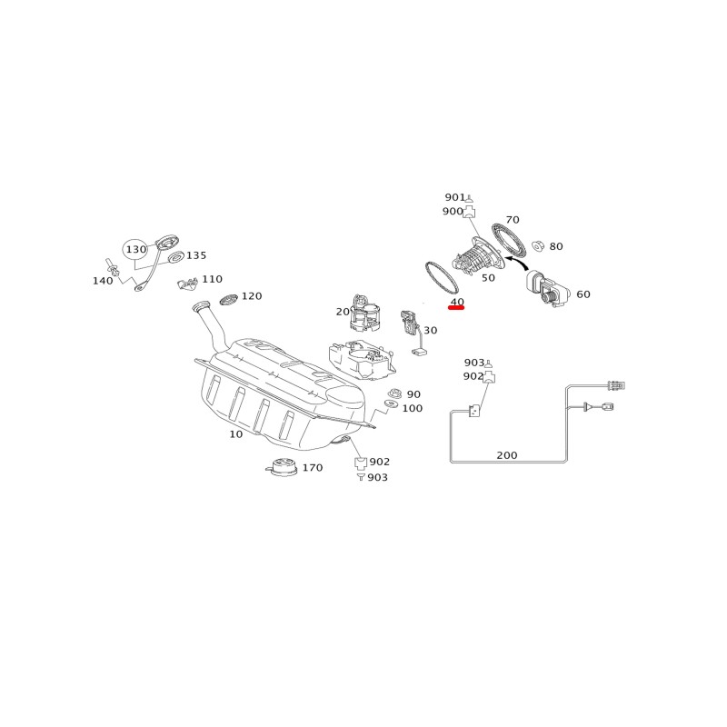 Fuel tank sealing ring Mercedes-benz A1714710279