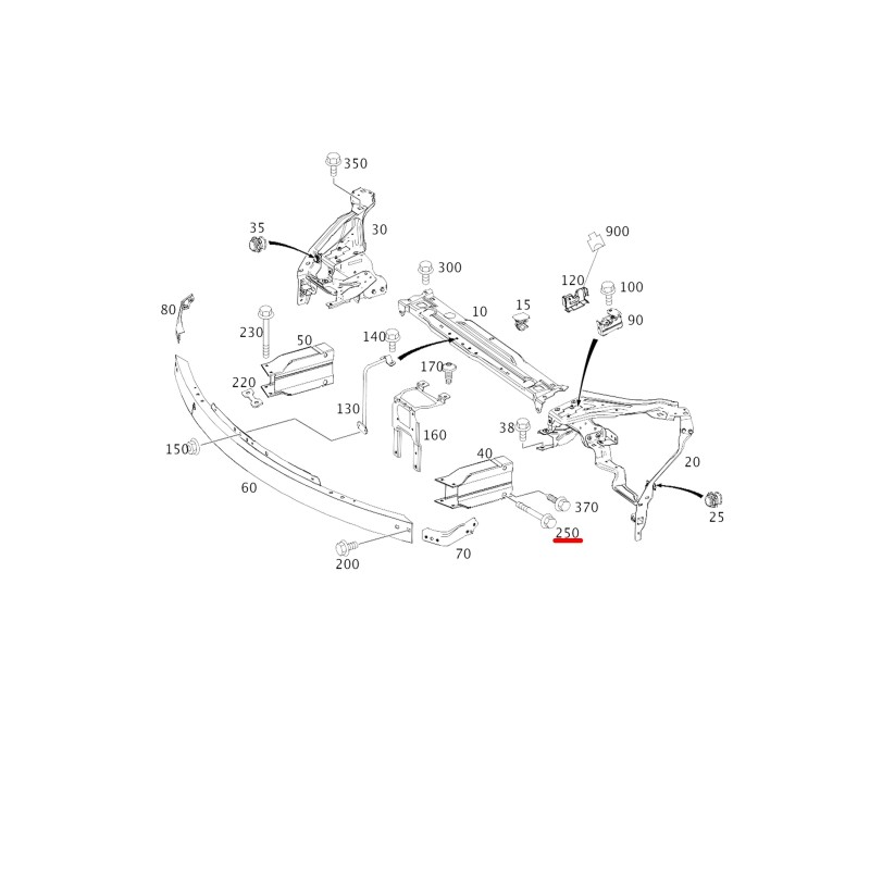 Rail extension bolt Mercedes-Benz A0179906001