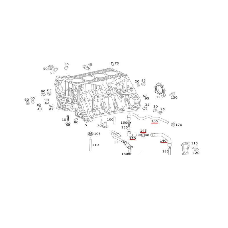 Engine crankcase breather hoses Mercedes-benz