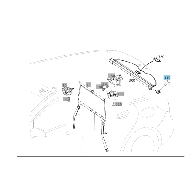 Γάντζος Εταζέρας Αριστερός Γνήσιος Mercedes-Benz A246812010164 B-CLASS W246 /GLC C253