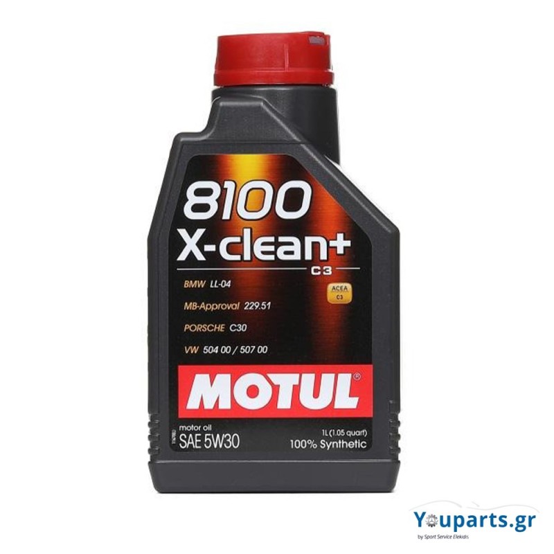 Fully Synthetic Car engine Oil Motul 8100 X-CLEAN + C3 504/507 5W-30 1lt