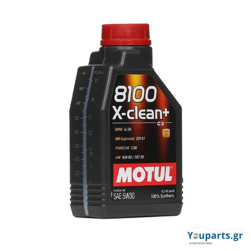 Κορυφαίο λάδι αυτοκινήτου Motul 8100 X-CLEAN + C3 504/507 5W-30 1lt