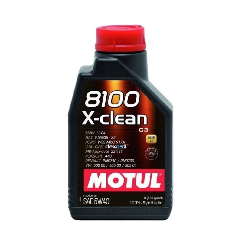 Synthetic Motor Oil Motul 8100 X-CLEAN C3 5W40 1lt