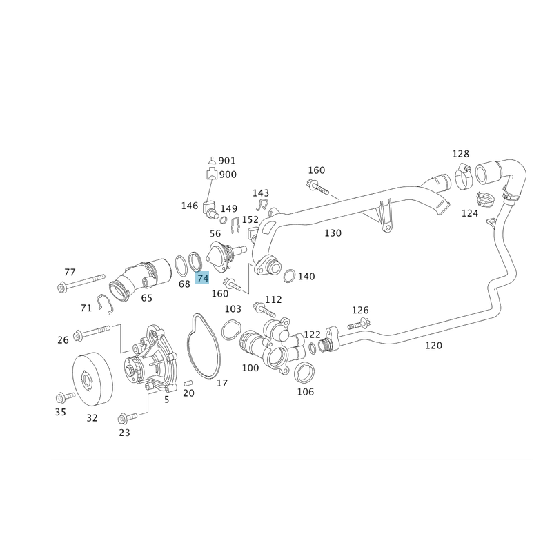 Thermostat Gasket Seal for Mercedes-Benz A2719970045