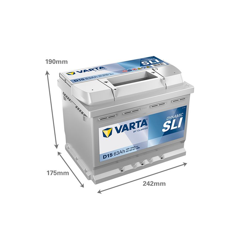 VARTA Battery  563400061 12V 100Ah/830A DYNAMIC SLI.