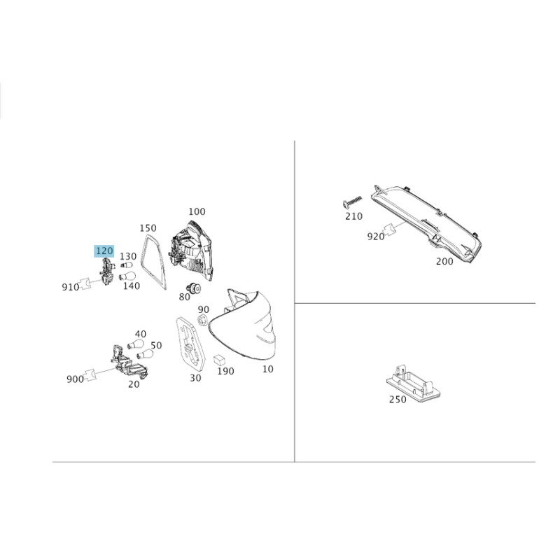 Πλακέτα φανού πίσω αριστερά Mercedes Benz A2468201077