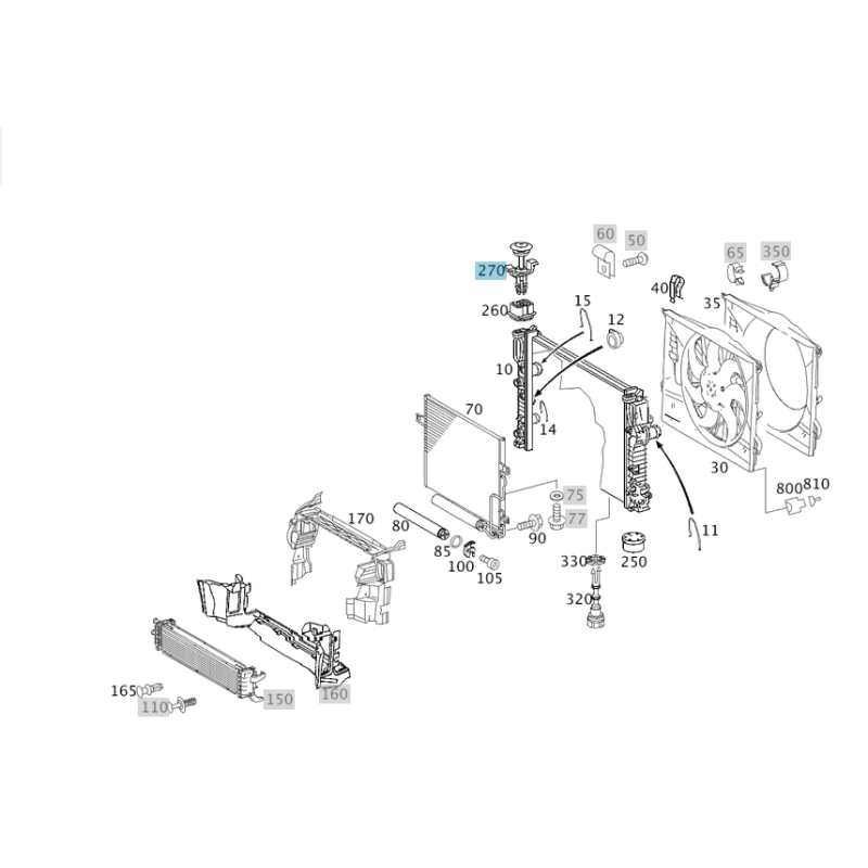Radiator mount retainer/pin MERCEDES A2115040059,Mercedes-Benz E-Class (W211), CLS-Class (C218, C219)
