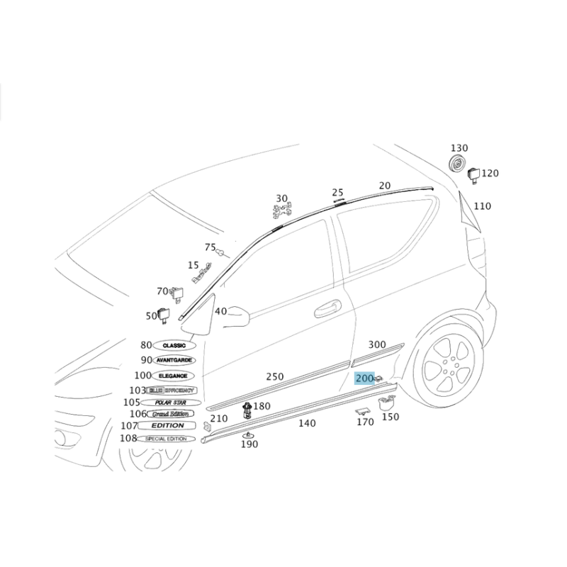 Mounting Clip Mercedes Benz W169 A0129885378