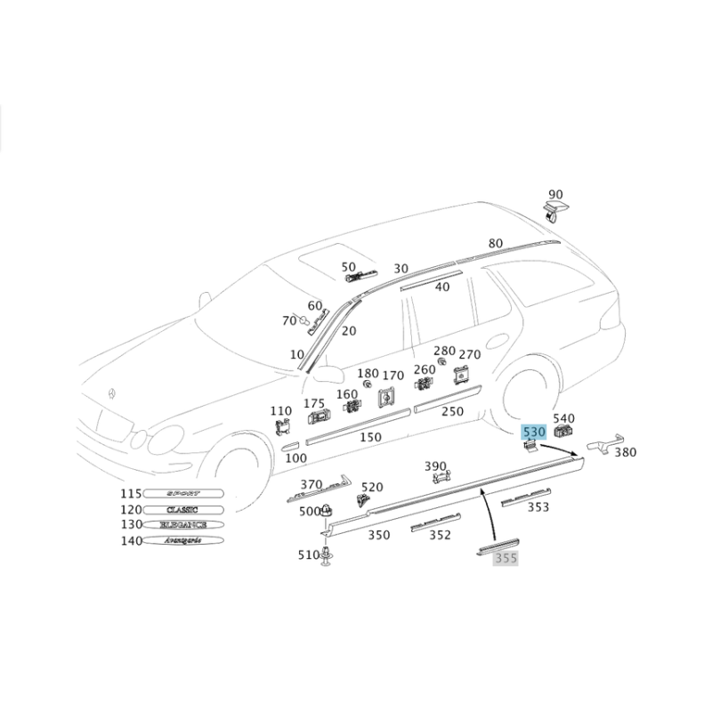 Trim retainer Mercedes Benz A2119880678