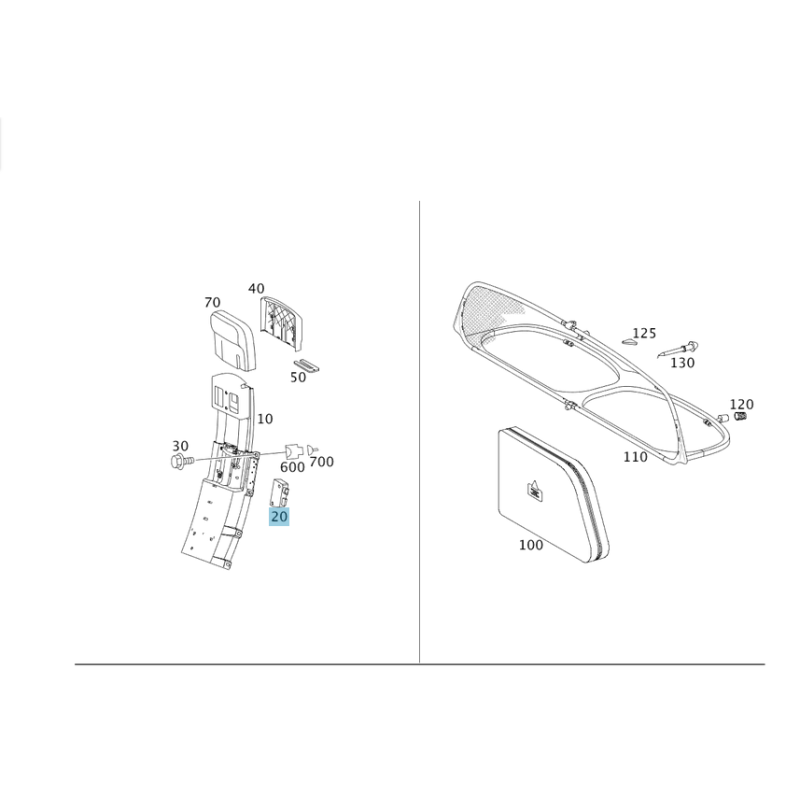 Repair Kit Roll Bar Mercedes Benz A2098600332