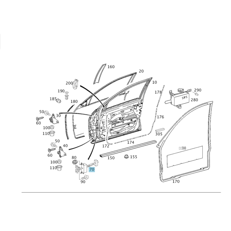 Door catch W203 Mercedes Benz A2037200116