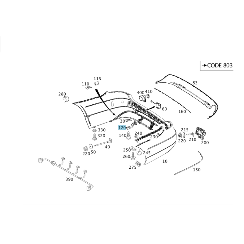 BINDING BINDING BUMPRER RIGHT MERCEDES W212  A2128854614