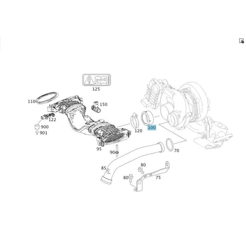 Τσιμούχα εισαγωγής τούρμπο  για κινητήρες Mercedes-Benz OM642 3.0L V6  A6420940180