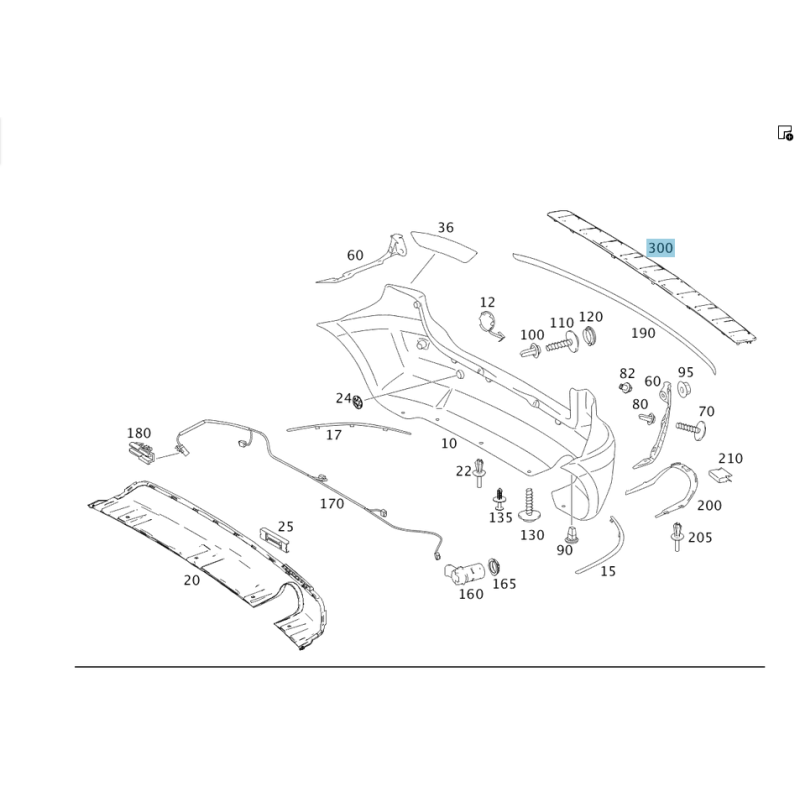 Επένδυση πίσω προφυλακτήρα Mercedes Benz A169885011