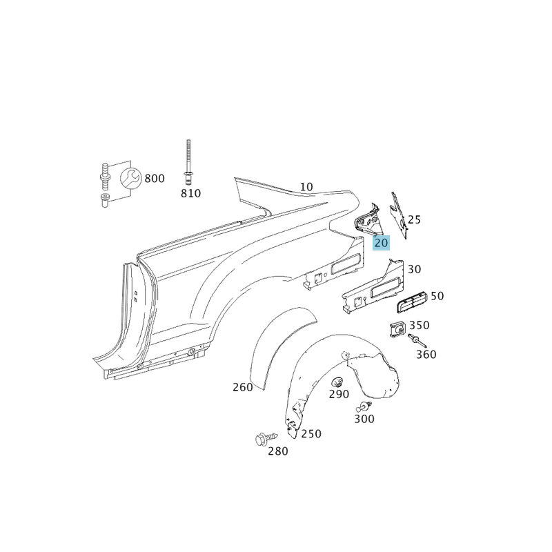 Rear Left Tail Lamp Mount/Bracket