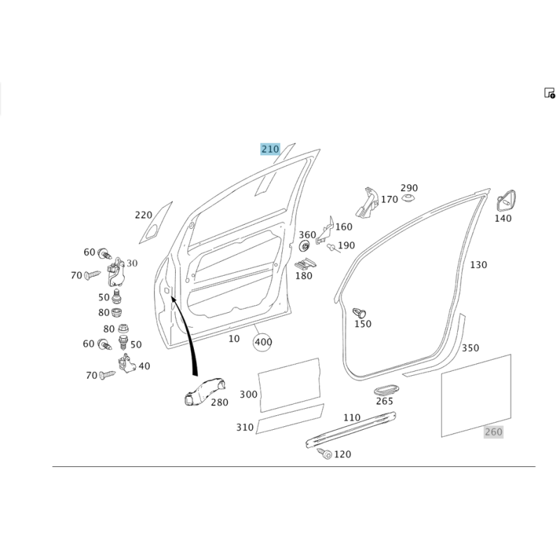 ΔΙΑΚΟΣΜΗΤΙΚΟ ΑΥΤΟΚΟΛΛΗΤΟ ΠΟΡΤΑΣ ΕΜΠΡΟΣ MERCEDES BENZ W245 A1696986830