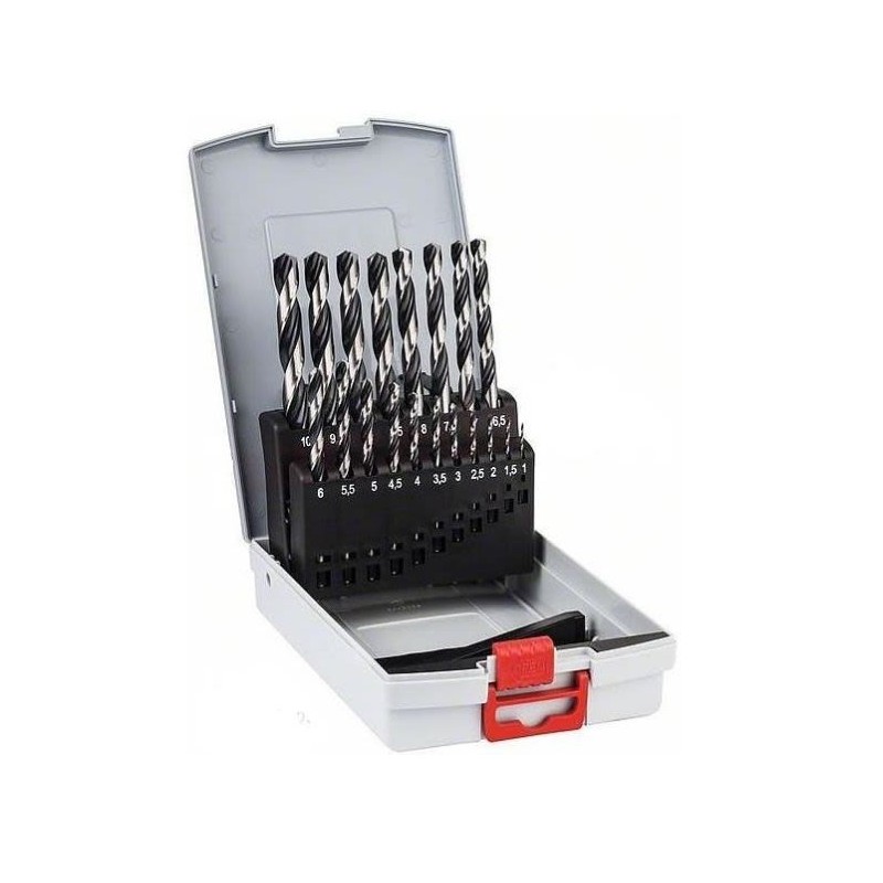 Bosch 2608577352 25-Piece ProBox HSS PointTeQ Drill Bit Set for Metal (1-13mm)