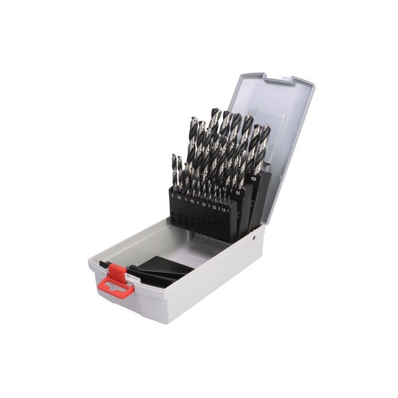 Bosch 2608577352 25-Piece ProBox HSS PointTeQ Drill Bit Set for Metal (1-13mm)