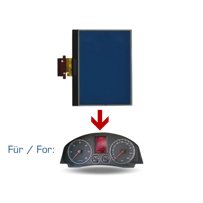 Replacement LCD Display for VW / Skoda / Seat Instrument Cluster (2mm Version)