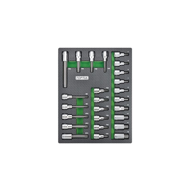25PCS - 1/2" DR. Bit Socket Set  TOPTUL