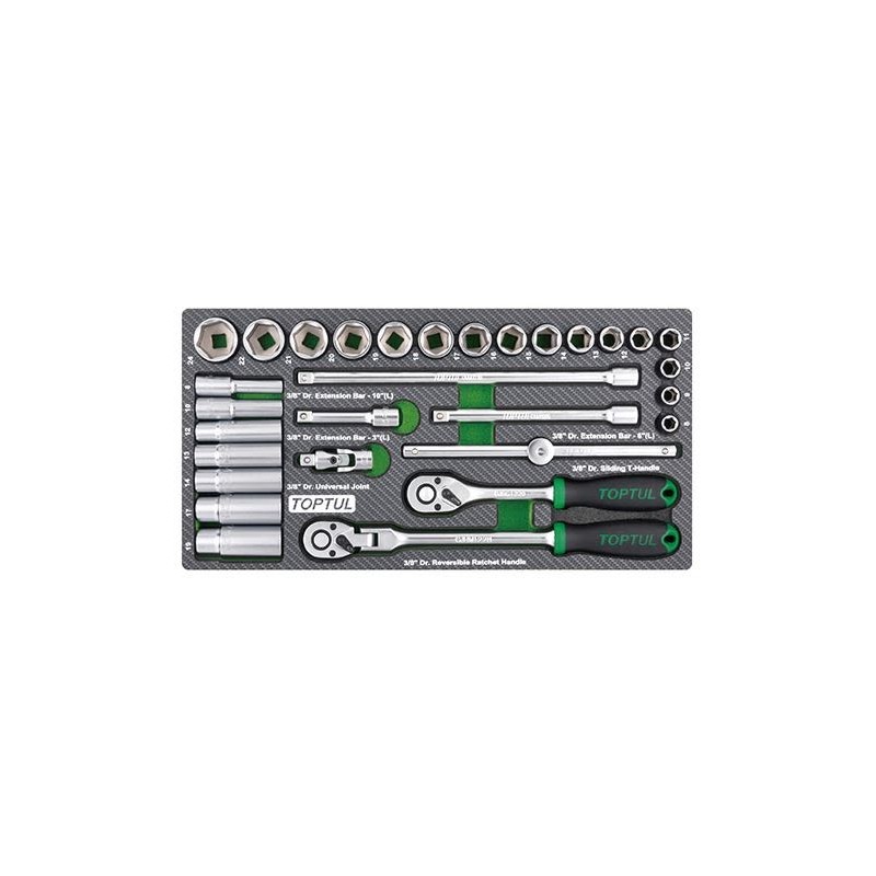 3/8" DR. Socket Set 30PCS - TOPTUL