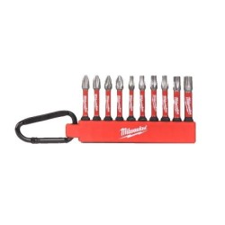 Milwaukee Shockwave schlagfestes Carabiner Set Bitset, 10-tlg.