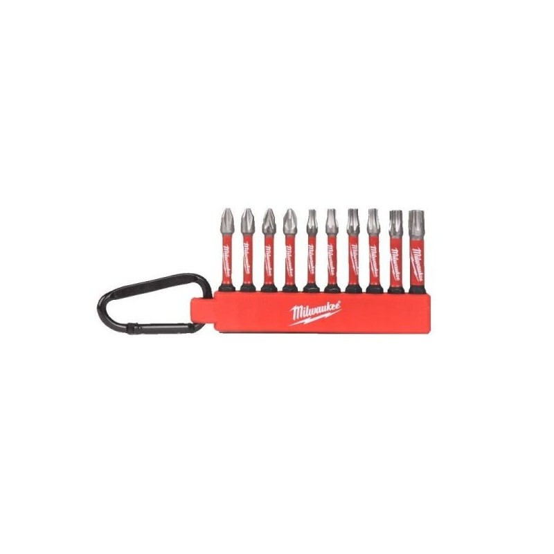 Milwaukee Shockwave schlagfestes Carabiner Set Bitset, 10-tlg.