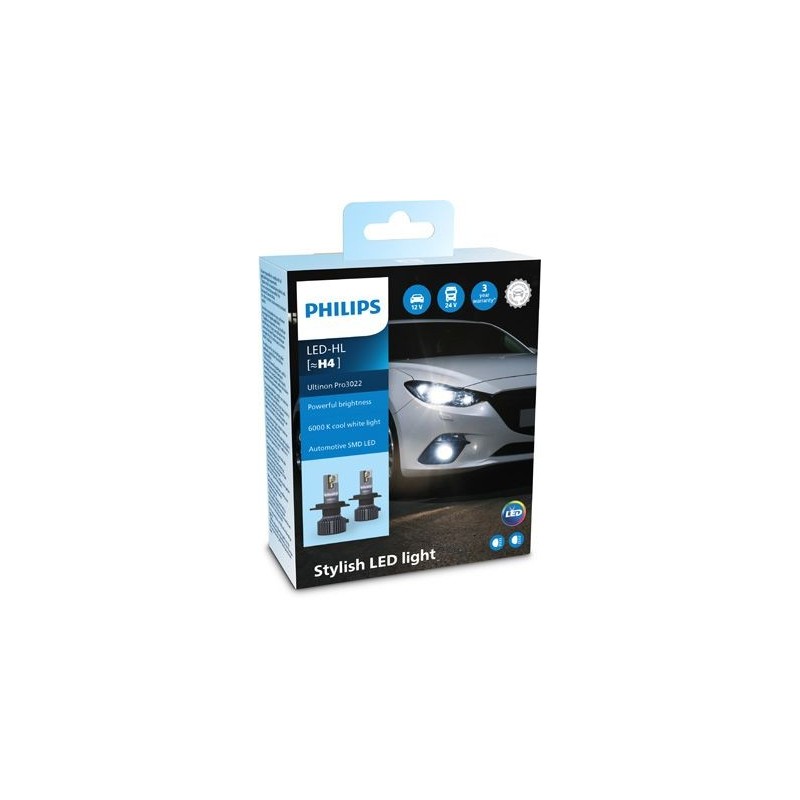 Σετ λαμπτήρων LED Philips Ultinon Pro3022 H4 PHI 11342U3022X2