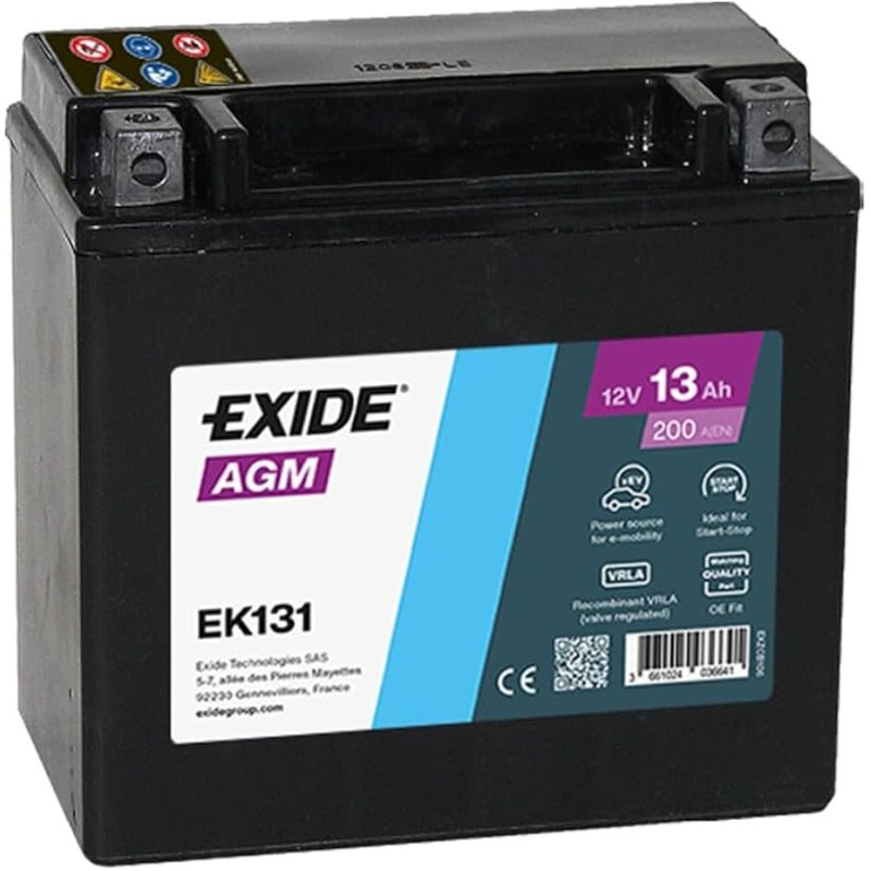 Car battery START-STOP EXIDE (A2115410001) EK131