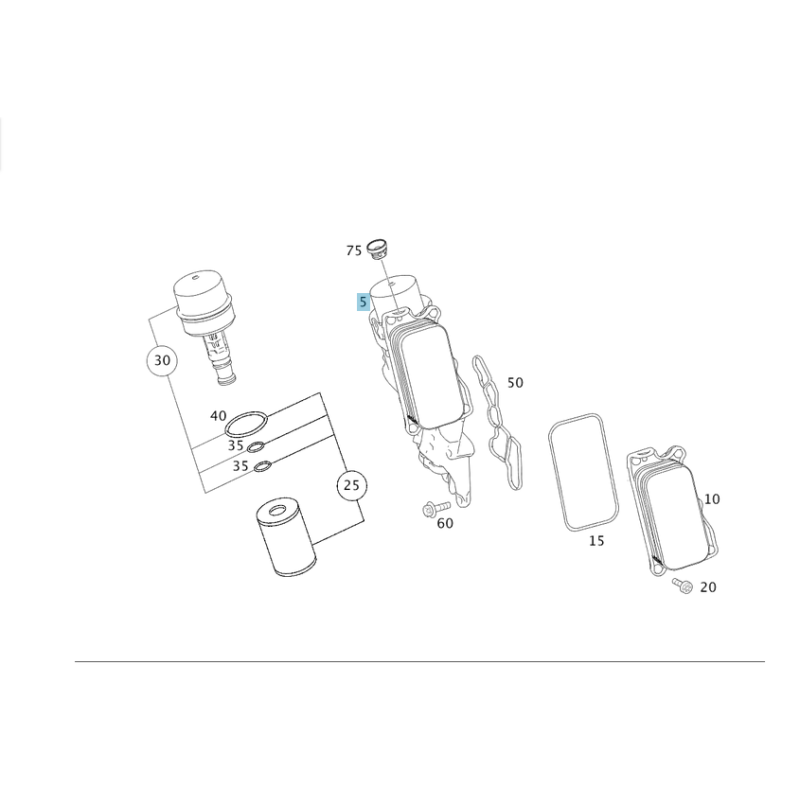 Oil cooler/housing/oil filter module Mercedes-Benz A272180000064