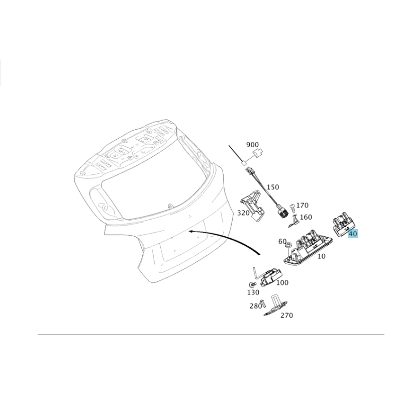 Διακόπτης/μπουτόν μπαγάζ για Mercedes A-Class W176 A2218702410
