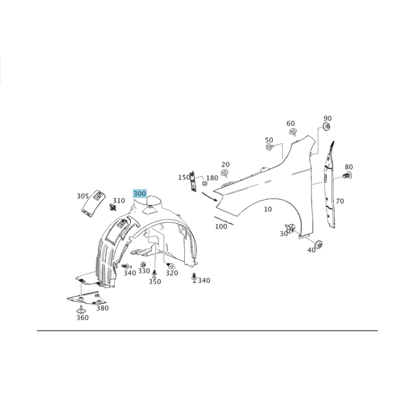 WHEEL ARCH COVER Mercedes A-Class W176 (A2466900100)