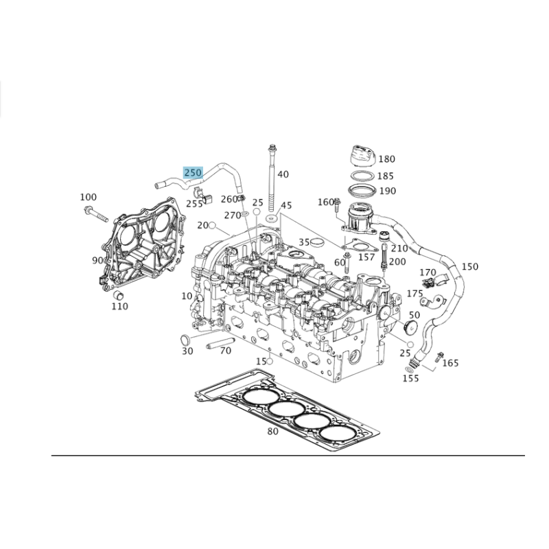 Coolant Water Pipe Connector Mercedes-Benz A2702031882