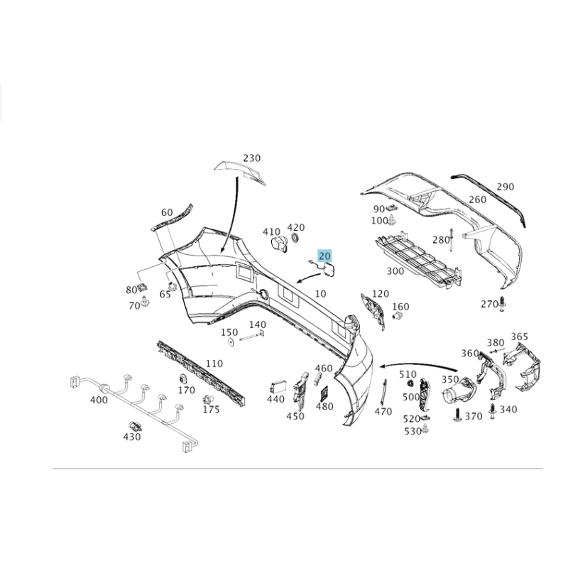 Rear Bumper Towing Eye Cover for Mercedes A-Class W176 (2012-2018) - A1768850222Aftermarket