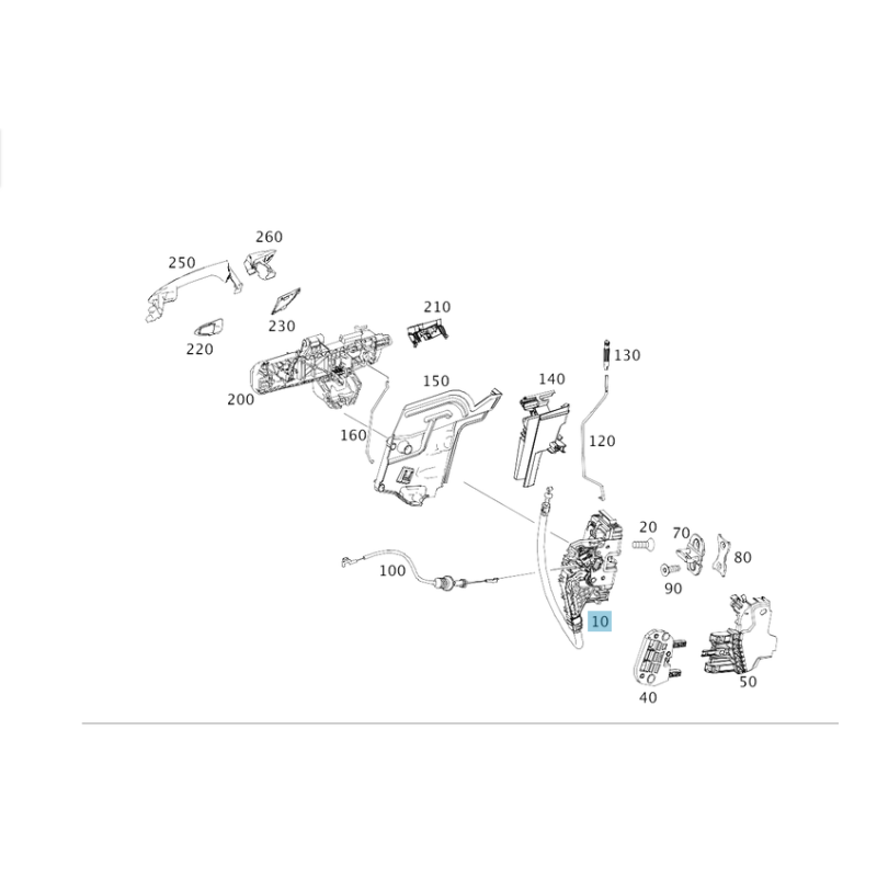 Central locking actuator Mercedes A-Class W176/B-Class W246 / CLA C117 / GLA X156 / GLE W166  A1667200135