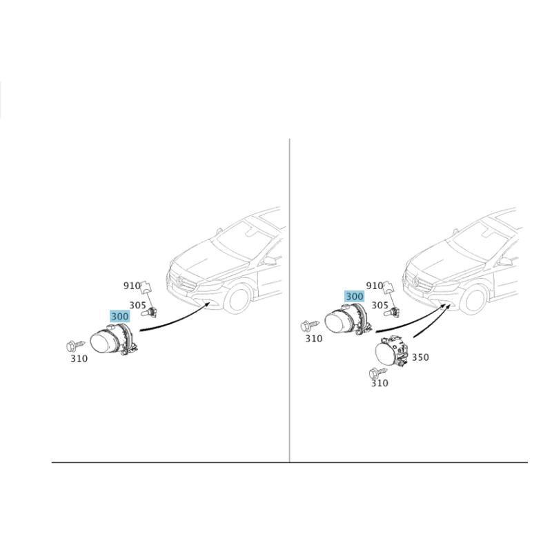 Προβολέας Ομίχλης Εμπρός Δεξιά (H11) για Mercedes A-Class W176 / CLA C117 | Aftermarket Αντικατάσταση OEM A0998200256