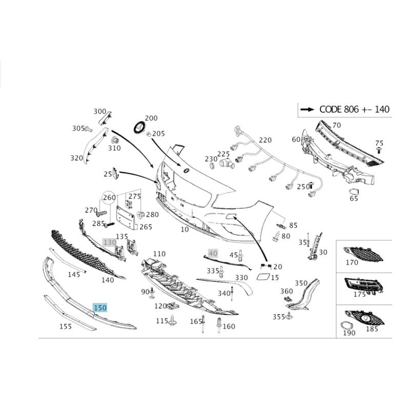 Spoiler Εμπρός Προφυλακτήρα Mercedes A-Class W176 AMG (2012-2015) Aftermarket - Αντιστοιχία A1768850674