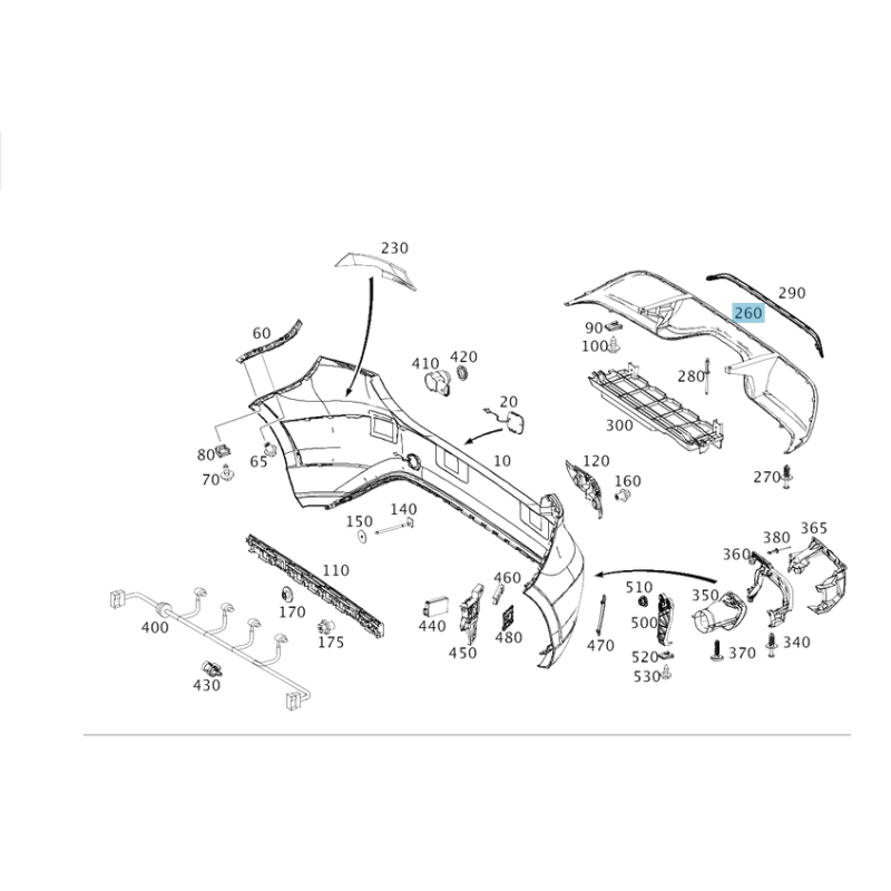 Διαχύτης Πίσω Προφυλακτήρα Mercedes W176 AMG Ιμιτασιόν A1768852425