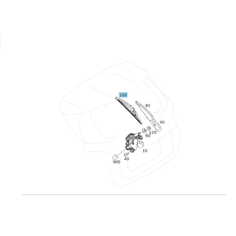 Πίσω Υαλοκαθαριστήρας Aftermarket για Mercedes A-Class W176 | Συμβατός με A1768200545
