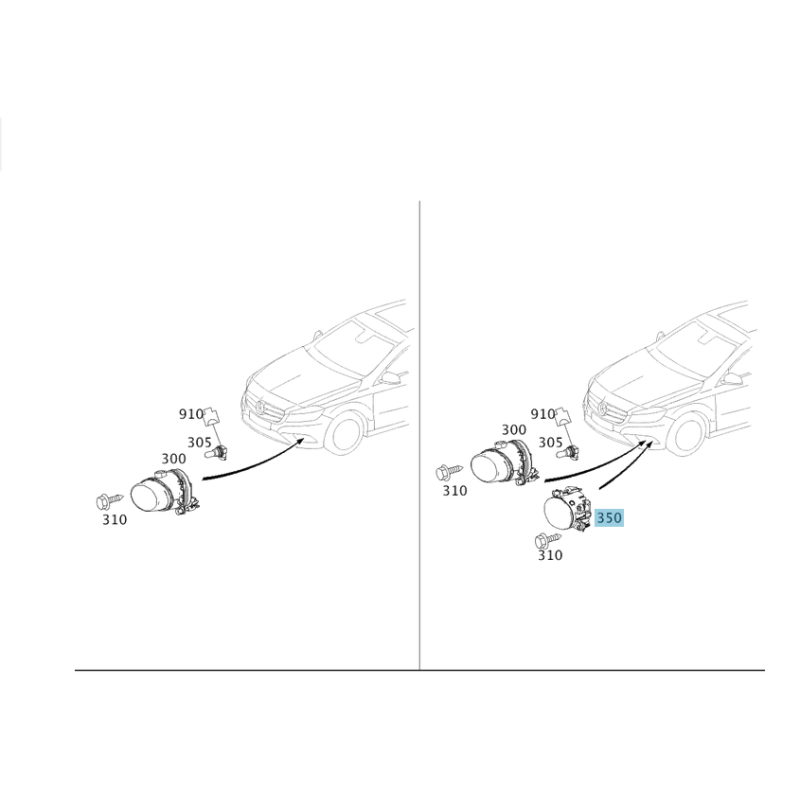 Right LED Daytime Running Light for Mercedes C-Class, A-Class, CLA, GLA | Aftermarket OEM Quality (A0999060251)