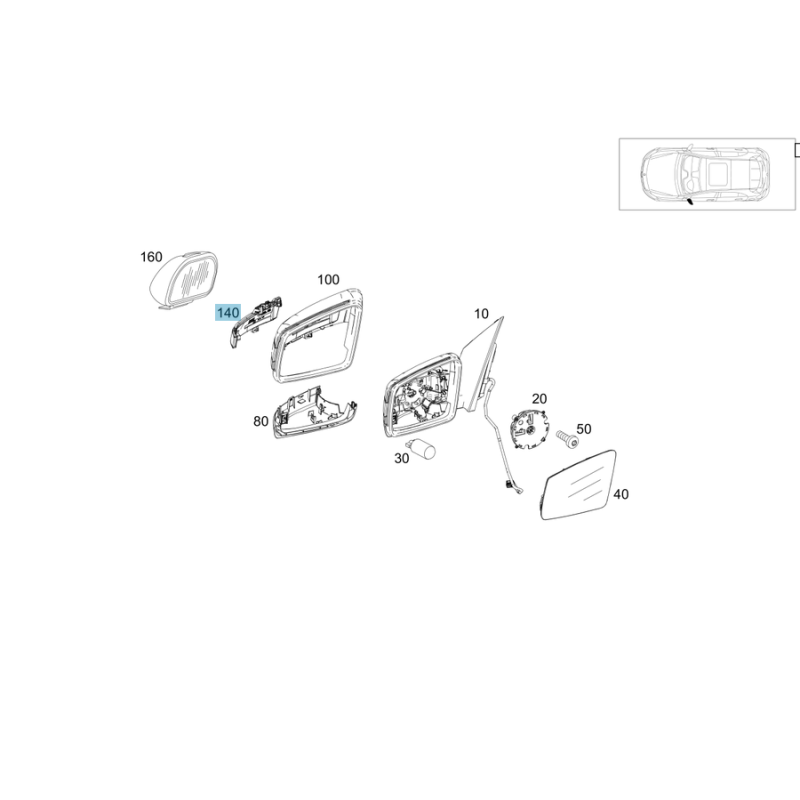 Left LED Door Mirror Indicator Light for Mercedes-Benz (A2129067201) | Aftermarket Part
