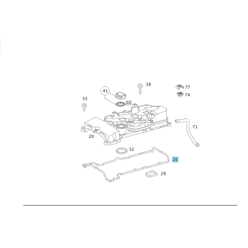 Engine valve cover seal gasket Mercedes-Benz Α2710160921