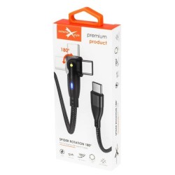 Καλώδιο USB-C σε USB-C Extremestyle Spider Rotation 180° 60W (1.5m) | KAB000355