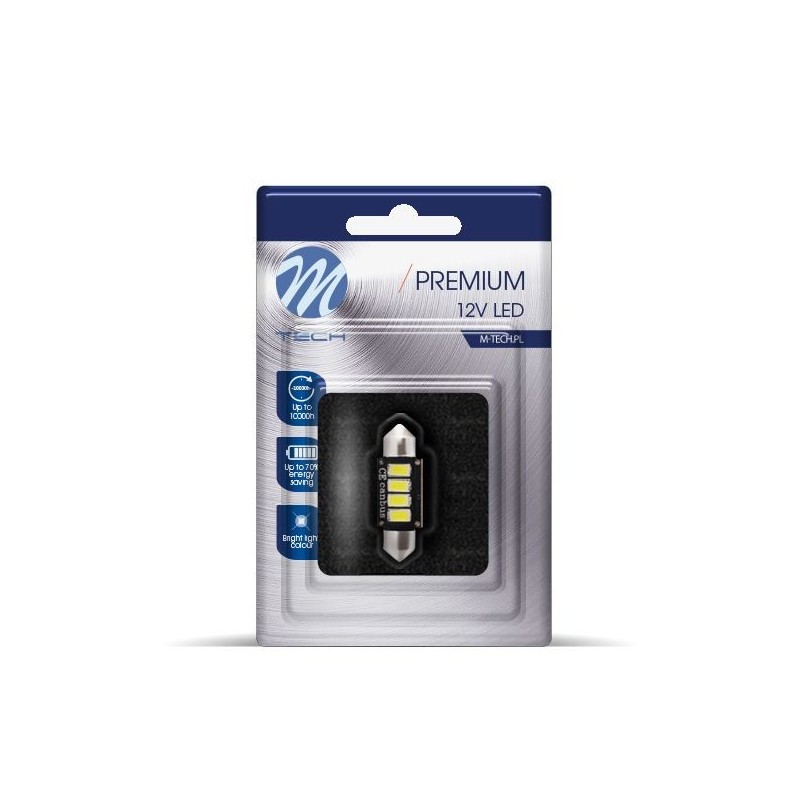 Λάμπα LED C5W 36mm M-Tech LB334W 12V Canbus (1 Τεμάχιο)