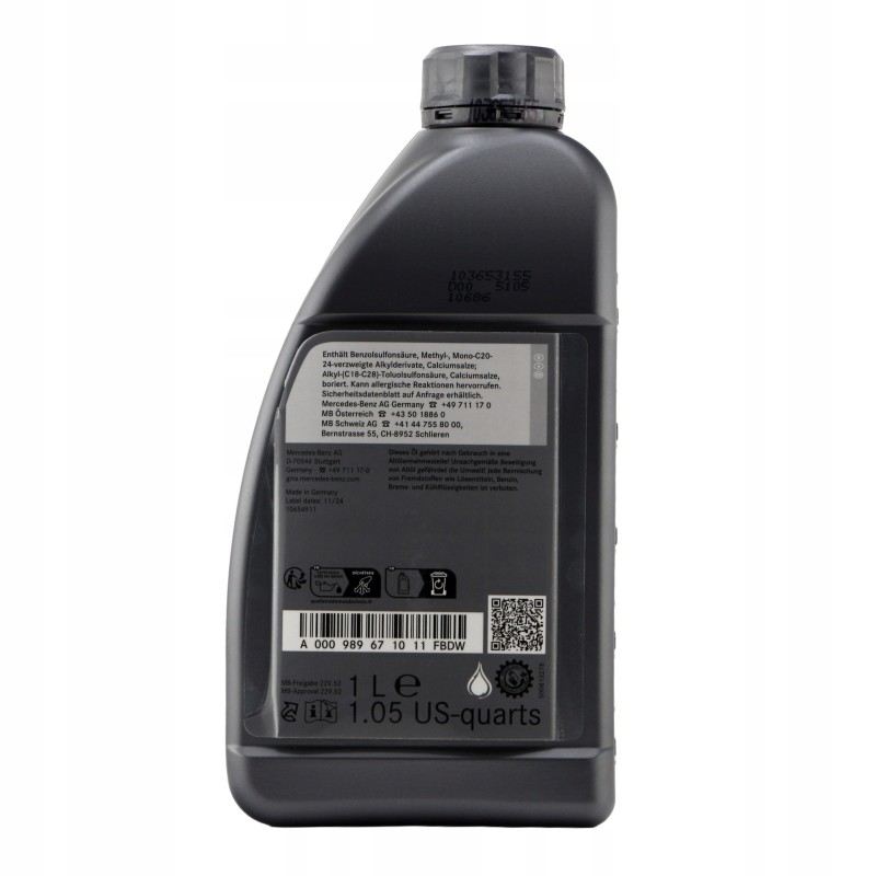 Mercedes-Benz 5W-30 Oil MB 229.52 A000989671011 FBDW