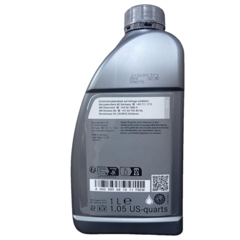 Γνήσιο Λάδι Mercedes 5W-40 MB 229.5 1lt | A000989680811