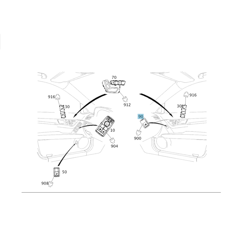 Διακόπτης Παραθύρου Mercedes A2049058102 Aftermarket | [youparts.gr]