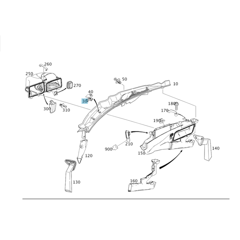 Windshield Washer Nozzle Bracket Mercedes W204 C207 | A2048320714